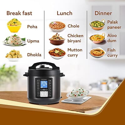 AGARO Imperial Electric Pressure Cooker, 8 Litres Inner Pot, 14 Pre-Set multi Cooking Functions AGARO Imperial Electric Pressure Cooker, 8 Litres Inner Pot, 14 Pre-Set multi Cooking Functions