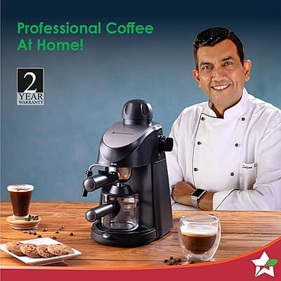 Wonderchef Regenta Espresso Coffee Maker, 5-bar with Steamer, Make Espressos, Cappuccinos & Lattes at Home Wonderchef Regenta Espresso Coffee Maker, 5-bar with Steamer, Make Espressos, Cappuccinos & Lattes at Home