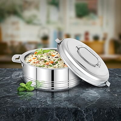 TWIN BIRDS Helio Stainless Steel Casserole for Roti | Steel Tiffin Box | Insulated Casserole 1500ml | Hotpot | Stainless Steel Serving Dish| Double Walled Stainless Steel Casserole | Hot & Cold TWIN BIRDS Helio Stainless Steel Casserole for Roti | Steel Tiffin Box | Insulated Casserole 1500ml | Hotpot | Stainless Steel Serving Dish| Double Walled Stainless Steel Casserole | Hot & Cold