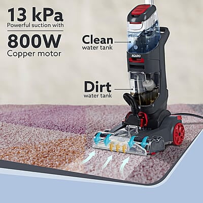 AGARO Elite Upright Wet & Dry Carpet Cleaner, 800W, 13.5 kPa Suction Pressure, 2 in 1 Handheld Carpet Spot Cleaner Machine AGARO Elite Upright Wet & Dry Carpet Cleaner, 800W, 13.5 kPa Suction Pressure, 2 in 1 Handheld Carpet Spot Cleaner Machine