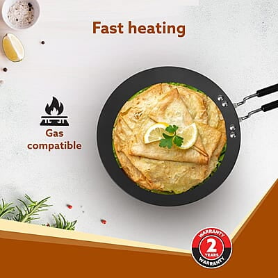 AGARO Elite Hard Anodised Tawa for Kitchen, 28 cm Diameter Tawa AGARO Elite Hard Anodised Tawa for Kitchen, 28 cm Diameter Tawa