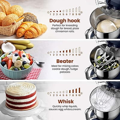 AGARO Elegant Stand Mixer, 1400W with 5.5L SS Bowl, 10 Speed Settings, Pulse Function, 100% Copper Motor AGARO Elegant Stand Mixer, 1400W with 5.5L SS Bowl, 10 Speed Settings, Pulse Function, 100% Copper Motor