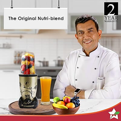 Wonderchef Nutri-blend Mixer Champagne, Grinder & Blender 400W 22000 RPM 2 Unbreakable Jars Wonderchef Nutri-blend Mixer Champagne, Grinder & Blender 400W 22000 RPM 2 Unbreakable Jars