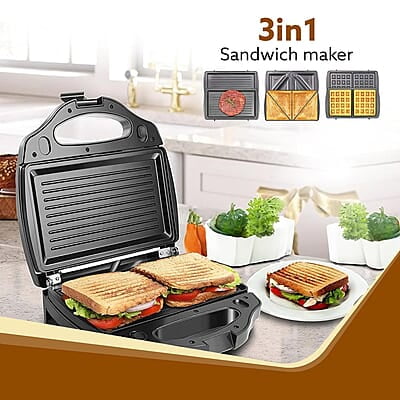 AGARO Regal 750 Watts 3-In-1 Sandwich Maker