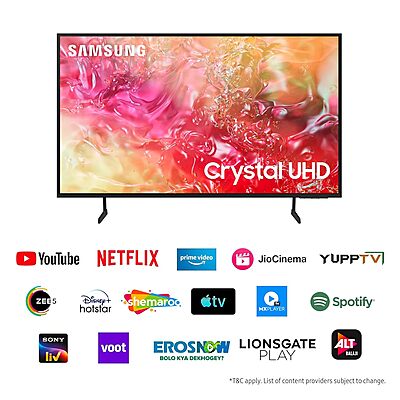 Samsung 108 cm (43 Inch) 4K Ultra HD Smart TV (UA43DU7660KLXL, Black)