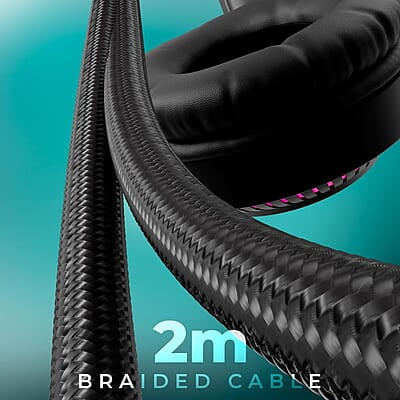 ZEBRONICS Jupiter 3.5mm Premium Gaming Over Ear Headphone with 50mm Neodymium Drivers, Extra Soft Ear Cushion,Suspension Headband, Braided Cable,Volume Controller, Multicolor Lights, Pop Filter