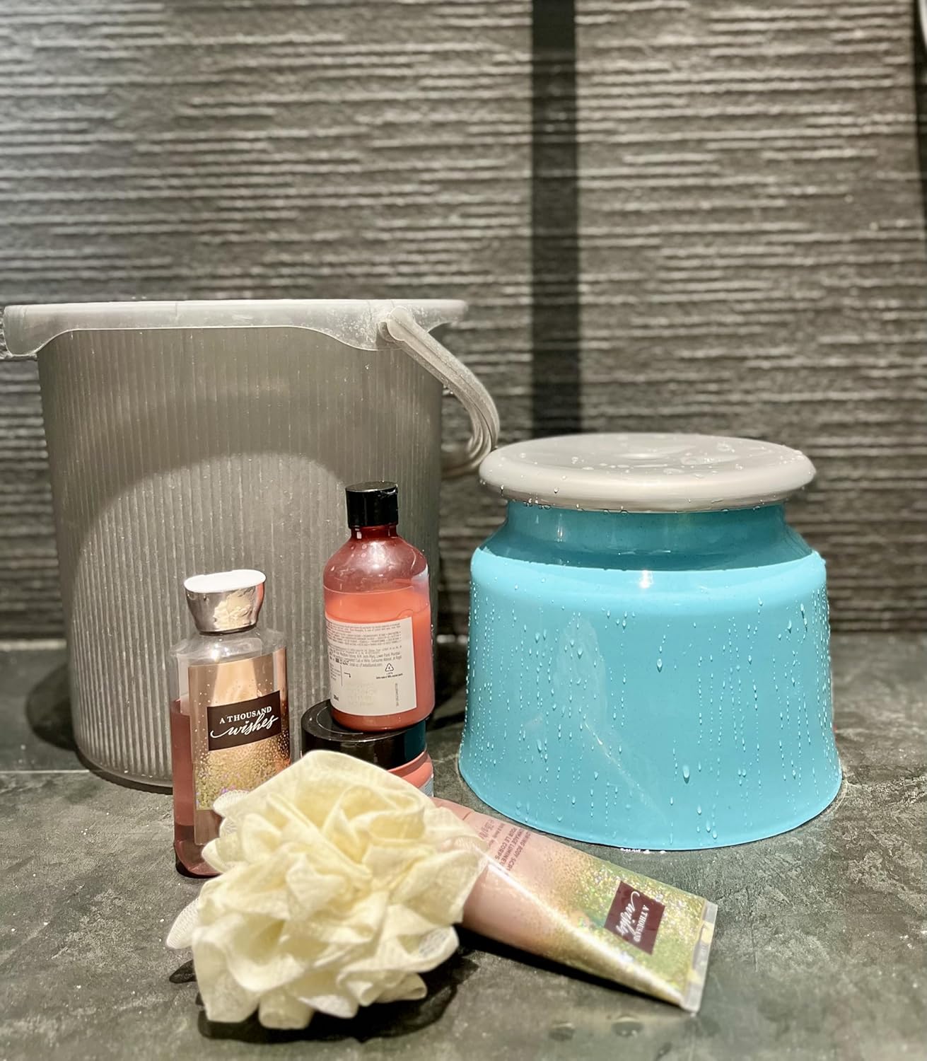 Mahaware Sturdy Round Anti Slip Polypropylene Stool Patla| for Bathroom, Home| Mint Granite Sky Blue Mahaware Sturdy Round Anti Slip Polypropylene Stool Patla| for Bathroom, Home| Mint Granite Sky Blue