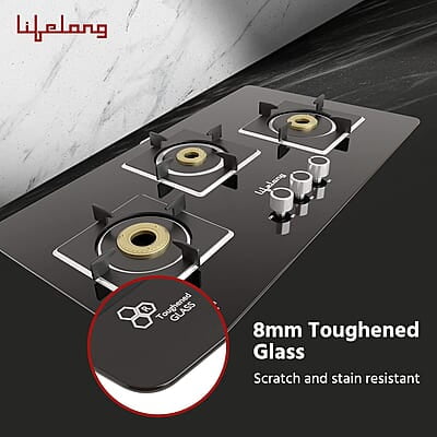 Lifelong LLHT913 Sigma Auto Ignition Counter-Top Hob Top High Efficiency 3 Burner Sleek Design Lifelong LLHT913 Sigma Auto Ignition Counter-Top Hob Top High Efficiency 3 Burner Sleek Design