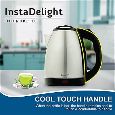 Crompton Insta Delight 1.8L SS Electric Kettle with Auto shut-off Dry Boil Protection 1500 W Crompton Insta Delight 1.8L SS Electric Kettle with Auto shut-off Dry Boil Protection 1500 W