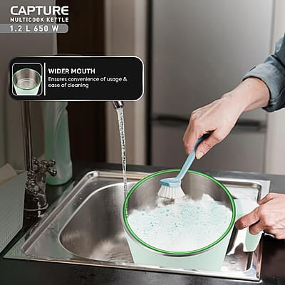 Havells Capture 1.2 Ltr Multi Cook Kettle with Steamer Basket SS Rust Resistant Body Havells Capture 1.2 Ltr Multi Cook Kettle with Steamer Basket SS Rust Resistant Body