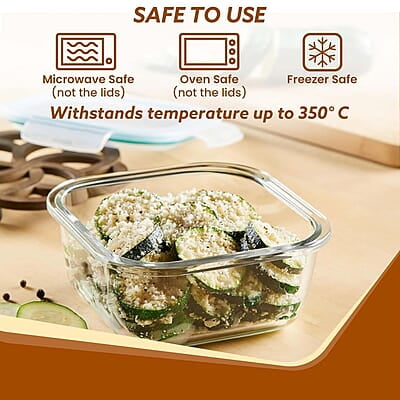 AGARO Borosilicate Glass Container with Lids, 3 pcs Set, 320ml, 520ml & 800ml Square AGARO Borosilicate Glass Container with Lids, 3 pcs Set, 320ml, 520ml & 800ml Square