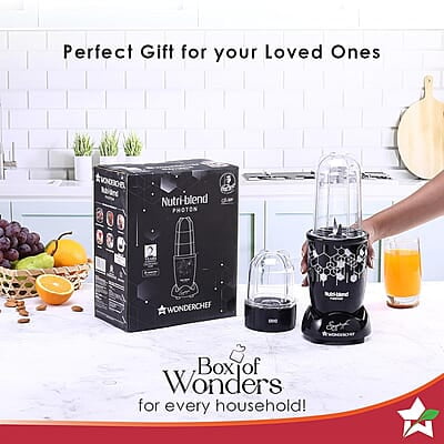 Wonderchef Nutri Blend Photon with Sipper Lid 22000 RPM, 400W Grinder,Blender & Smoothie Maker Wonderchef Nutri Blend Photon with Sipper Lid 22000 RPM, 400W Grinder,Blender & Smoothie Maker