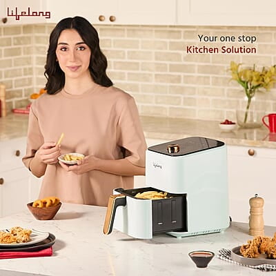 Lifelong Air Fryer 1 Year Warranty 1200W, 4L, Air Fryer for Home, Airfryer, Electric Air-Fryer Green Lifelong Air Fryer 1 Year Warranty 1200W, 4L, Air Fryer for Home, Airfryer, Electric Air-Fryer Green