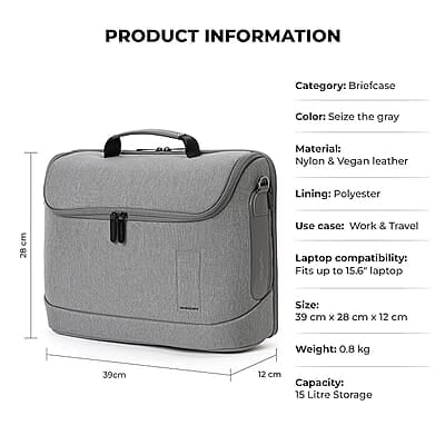 MOKOBARA The Transit Briefcase Vegan Leather & Nylon 15L Laptop Crossbody Messenger Bag for Men & Women MOKOBARA The Transit Briefcase Vegan Leather & Nylon 15L Laptop Crossbody Messenger Bag for Men & Women