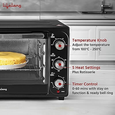 Lifelong Otg 36L - Oven Toaster Griller With Rotisserie For Kitchen- 1500W