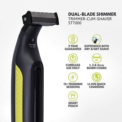 Havells UniBlade (Shaver cum Trimmer) Rechargeable battery 3 Trimming Combs Havells UniBlade (Shaver cum Trimmer) Rechargeable battery 3 Trimming Combs