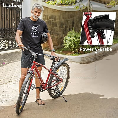 Lifelong Cycle for Men & Women - 27.5 T MTB Cycle - Single Speed Bike/Bicycle – V Brake Cycle - Rigid Fork - Mountain Bike Lifelong Cycle for Men & Women - 27.5 T MTB Cycle - Single Speed Bike/Bicycle – V Brake Cycle - Rigid Fork - Mountain Bike