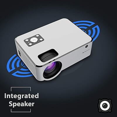 ZEBRONICS ZEB-LP2800 Full HD Home Theatre Projector with Built in Speaker, HDMI, VGA, USB, AV in, mSD Slot, AUX Out, 1080p Support and Remote Control