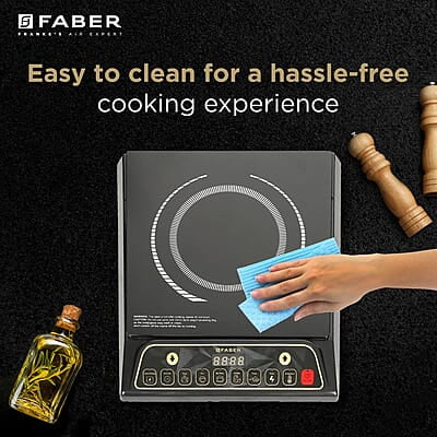Faber Zion 1600W Induction Stove 5 Auto-Cook Functions, Auto Pan Detection, Preset Timer, Overheat Protection Faber Zion 1600W Induction Stove 5 Auto-Cook Functions, Auto Pan Detection, Preset Timer, Overheat Protection