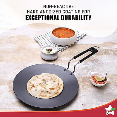 Wonderchef Taurus Hard Anodized Roti Tawa  25cm Non-Reactive and Long Lasting