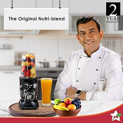 Wonderchef 400 Watt Nutri-Blend Juicer Mixer Grinder (Black)