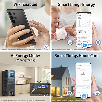 Samsung 419 L, 3 Star, Convertible 5-in-1, Digital Inverter, Frost Free Double Door, WiFi Enabled Bespoke AI Refrigerator Samsung 419 L, 3 Star, Convertible 5-in-1, Digital Inverter, Frost Free Double Door, WiFi Enabled Bespoke AI Refrigerator