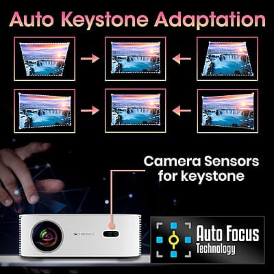 ZEBRONICS PIXAPLAY 17, Smart LED Projector, 6000 Lumens, 4K Support, Dolby Audio, 224 Inch Screen Size, HDMI, USB, WiFi, 1080p Native, APP Support, Miracast, Auto Keystone, Auto Focus ZEBRONICS PIXAPLAY 17, Smart LED Projector, 6000 Lumens, 4K Support, Dolby Audio, 224 Inch Screen Size, HDMI, USB, WiFi, 1080p Native, APP Support, Miracast, Auto Keystone, Auto Focus