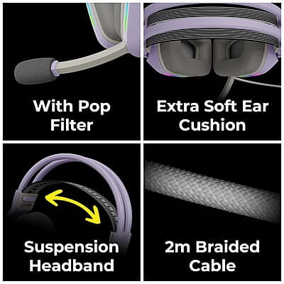 ZEBRONICS Havoc Premium Gaming Over Ear Headphone with Dolby Atmos Subscription, 50mm Neodymium Drivers, Extra Soft Ear Cushion, Suspension Headband,Braided Cable ZEBRONICS Havoc Premium Gaming Over Ear Headphone with Dolby Atmos Subscription, 50mm Neodymium Drivers, Extra Soft Ear Cushion, Suspension Headband,Braided Cable