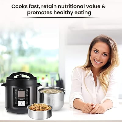AGARO Imperial Electric Pressure Cooker, 6 litre, 14 Pre-Set multi Cooking Functions, Adjustable Pressure AGARO Imperial Electric Pressure Cooker, 6 litre, 14 Pre-Set multi Cooking Functions, Adjustable Pressure