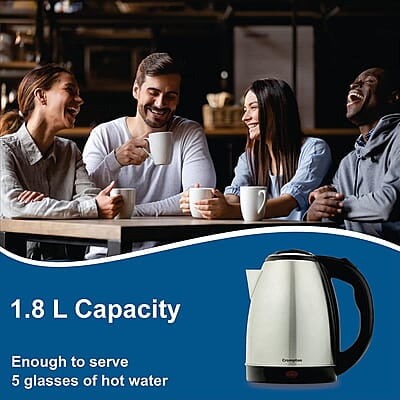 Crompton Insta Delight 1.8L SS Electric Kettle with Auto shut-off Dry Boil Protection 1500 W Crompton Insta Delight 1.8L SS Electric Kettle with Auto shut-off Dry Boil Protection 1500 W