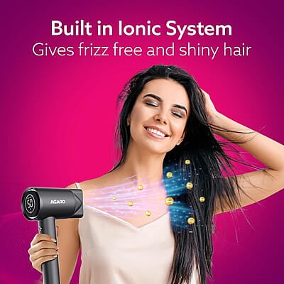 AGARO HD3240 Hair Dryer, Brushless 1600W Motor, 3 Speed & 4 temperature settings AGARO HD3240 Hair Dryer, Brushless 1600W Motor, 3 Speed & 4 temperature settings