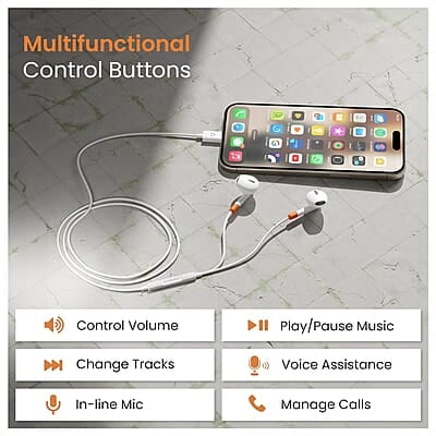 Ambrane Wired Type C in Ear Earphones with in-line Mic for Clear Calling, 1.2M Cable, 14mm Dynamic Drivers for BoostedBass, Multi-Functional Controller for Type C Enabled Mobiles Stringz 02 Ambrane Wired Type C in Ear Earphones with in-line Mic for Clear Calling, 1.2M Cable, 14mm Dynamic Drivers for BoostedBass, Multi-Functional Controller for Type C Enabled Mobiles Stringz 02