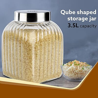 AGARO Elegant Glass Jar 3500 ml, Steel Lid, Storage Glass Container AGARO Elegant Glass Jar 3500 ml, Steel Lid, Storage Glass Container