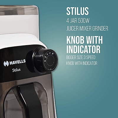Havells Stilus 500 Watt Juicer Mixer Grinder 4 Jar With 3 Speed Led Indication Havells Stilus 500 Watt Juicer Mixer Grinder 4 Jar With 3 Speed Led Indication