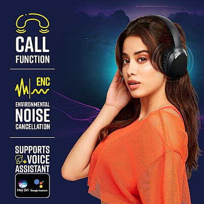 ZEBRONICS Thunder PRO Over Ear Wireless Headphone with Dual Pairing, Gaming Mode, ENC, Bluetooth, Call Function, Aux, Micro SD, Voice Assistant, Deep Bass, Up to 60h Backup ZEBRONICS Thunder PRO Over Ear Wireless Headphone with Dual Pairing, Gaming Mode, ENC, Bluetooth, Call Function, Aux, Micro SD, Voice Assistant, Deep Bass, Up to 60h Backup