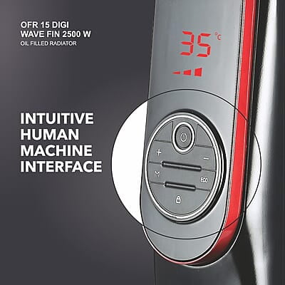 Havells OFR 15 Wave Fin DIGI with 3 Heat Setting, 2500 watt, Automatic Digital Control of Temperature