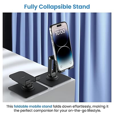 Ambrane 360° Rotation, Foldable Design Mobile Stand with Stable Metalic Round Base, Multiple Height & Angle adjustments Compatible with Smartphones, Tablets, Kindles & iPad Twistand 360 Ambrane 360° Rotation, Foldable Design Mobile Stand with Stable Metalic Round Base, Multiple Height & Angle adjustments Compatible with Smartphones, Tablets, Kindles & iPad Twistand 360