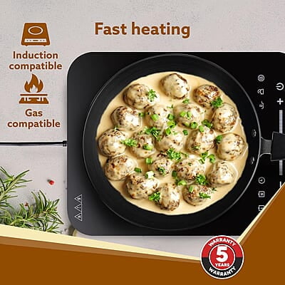 AGARO Elite Hard Anodised Tapper Frying Pan, 1.5L Capacity, 24 cm Diameter AGARO Elite Hard Anodised Tapper Frying Pan, 1.5L Capacity, 24 cm Diameter