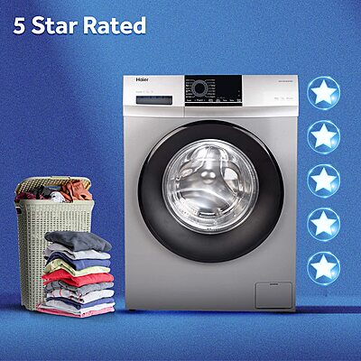 Haier 6.5Kg 5 Star Fully Automatic Washing Machine with Muscular Drum, LED Display