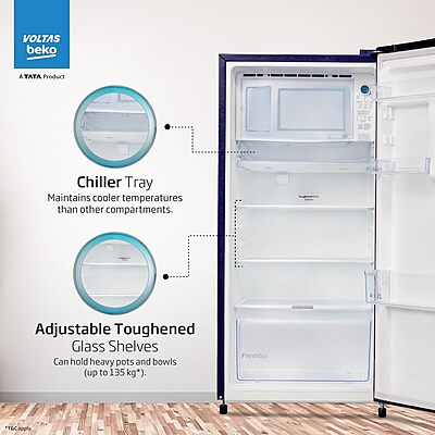Voltas Beko ‘A TATA Product’ 173 L 3 star Made-In-India Direct Cool Refrigerator Voltas Beko ‘A TATA Product’ 173 L 3 star Made-In-India Direct Cool Refrigerator