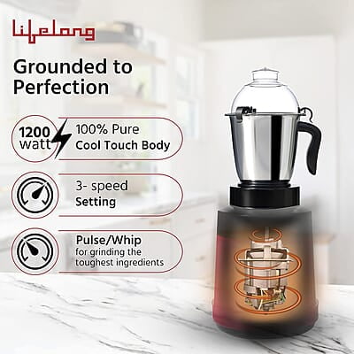 Lifelong Hulk 1200 W Mixer Grinder 2 Stainless steel Jars