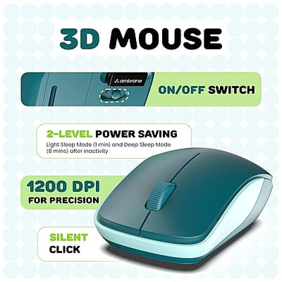 Ambrane Combo of Wireless Keyboard with Mouse Retro Typewriter Inspired, 2.4GHz for Desktop, Laptop, MacBook and Devices with USB Support, Compact Light-Weight, Single Nano Receiver KeyPop Ambrane Combo of Wireless Keyboard with Mouse Retro Typewriter Inspired, 2.4GHz for Desktop, Laptop, MacBook and Devices with USB Support, Compact Light-Weight, Single Nano Receiver KeyPop