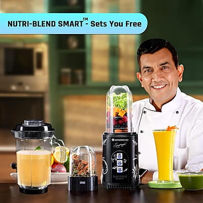 Wonderchef Nutri Blend Smart 3 Jar Automatic Mixer Grinder with Dual Pulse Function 22000 RPM 500 W Wonderchef Nutri Blend Smart 3 Jar Automatic Mixer Grinder with Dual Pulse Function 22000 RPM 500 W