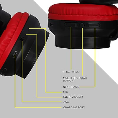 Zebronics-Bang over the ear headphones with Foldable Design and Bluetooth v5.0 headphones, Providing up to 20h* Playback