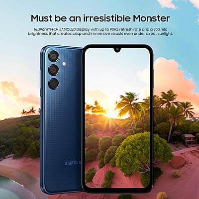 Samsung Galaxy M15 5G (Stone Grey,6GB RAM,128GB Storage)| 50MP Triple Cam| 6000mAh Battery| MediaTek Dimensity 6100+| 4 Gen. OS Upgrade & 5 Year Security Update| Super AMOLED Display| Without Charger