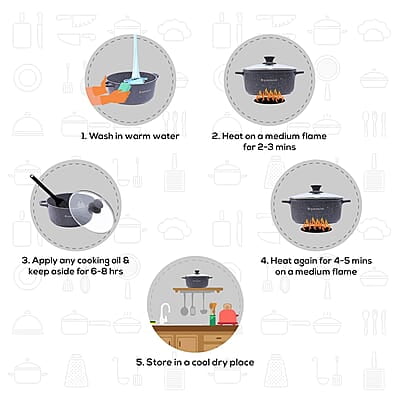 Wonderchef Granite Die-Cast Non-Stick 6-Piece Casserole Set with Lids Red Wonderchef Granite Die-Cast Non-Stick 6-Piece Casserole Set with Lids Red