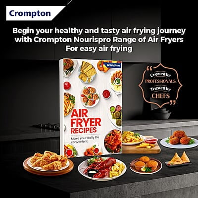 Crompton NourisPro DG 4.5 Ltr Digital Air Fryer with Quick Fry Technology 1500 Watts Double Inner Bowl for Easy Cleaning Crompton NourisPro DG 4.5 Ltr Digital Air Fryer with Quick Fry Technology 1500 Watts Double Inner Bowl for Easy Cleaning
