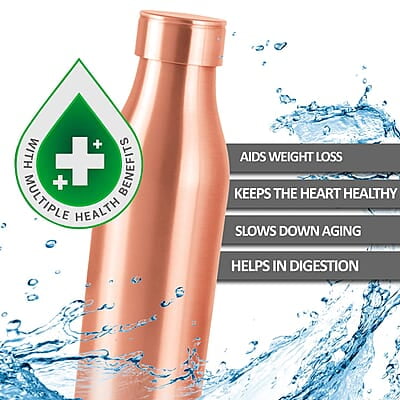 MILTON Copper Charge 750 Water Bottle, 770 ml Lacquer Coating, Curved bottle MILTON Copper Charge 750 Water Bottle, 770 ml Lacquer Coating, Curved bottle