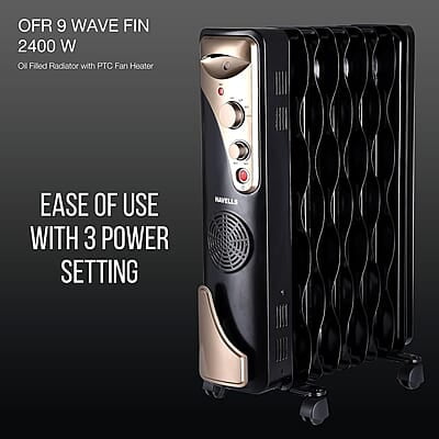 Havells OFR 9 Wave Fin with PTC 2400 Watts Fan Heater Havells OFR 9 Wave Fin with PTC 2400 Watts Fan Heater