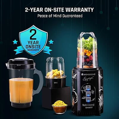 Wonderchef Nutri Blend Smart 3 Jar Automatic Mixer Grinder with Dual Pulse Function 22000 RPM 500 W Wonderchef Nutri Blend Smart 3 Jar Automatic Mixer Grinder with Dual Pulse Function 22000 RPM 500 W